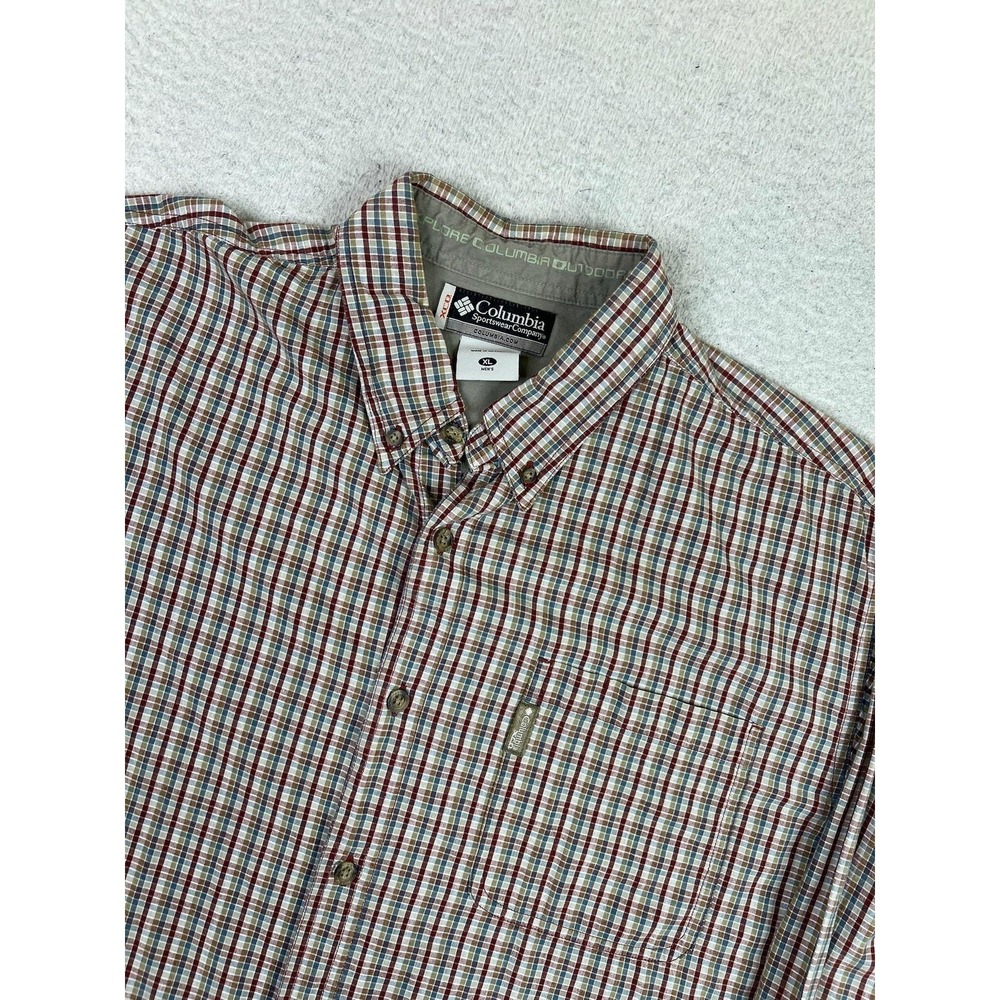 Columbia Shirt Mens XL Multicolor Plaid Long Sleeve Button Down Outdoor Casual